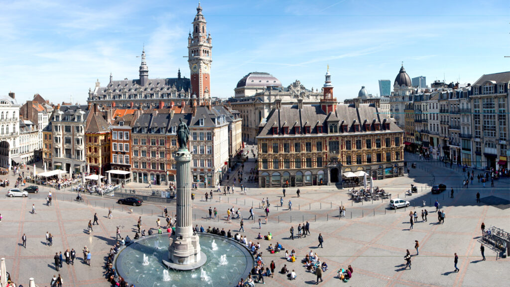 Ariel view of Lille Market square