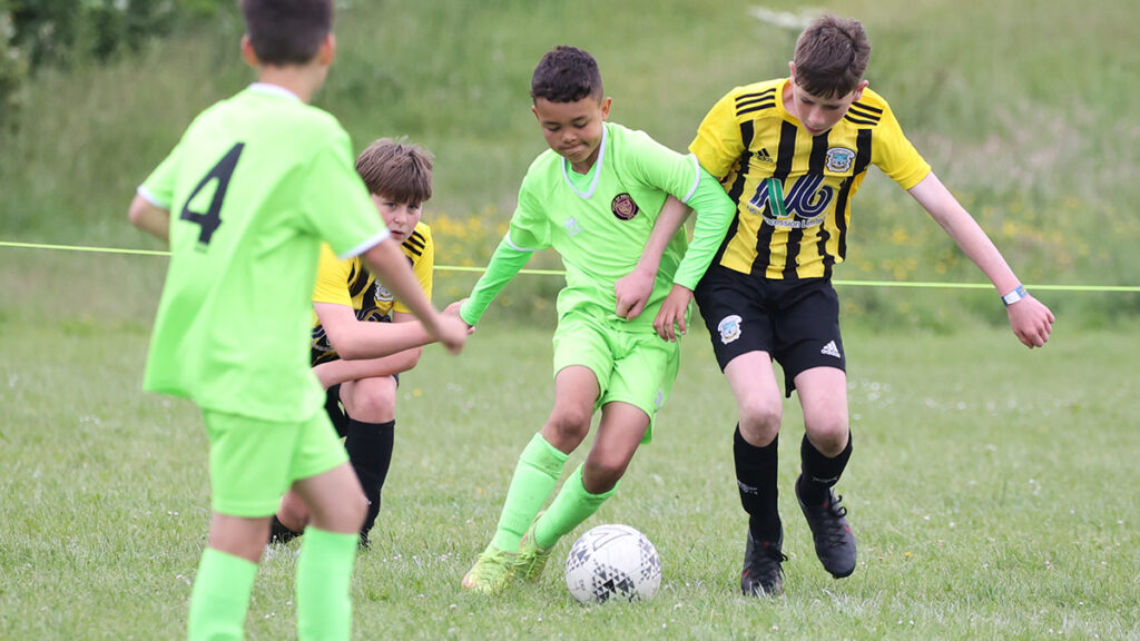 Young footballers playing in a tournament