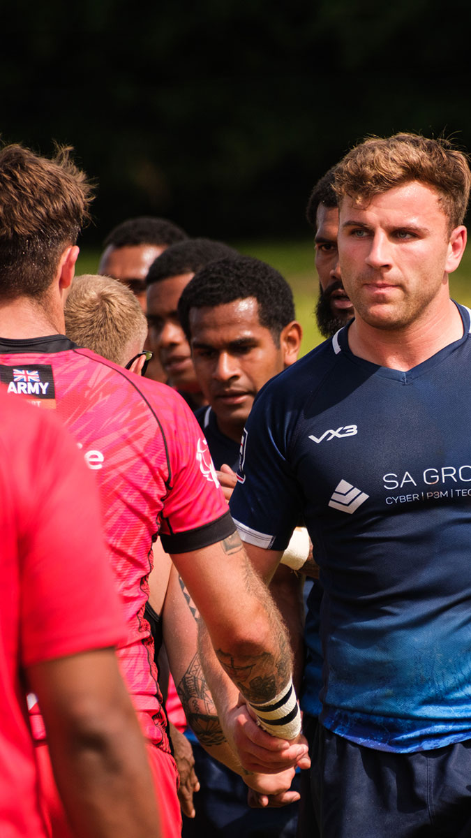Rugby army and navy teams at the Sports Tours Rugby 7s
