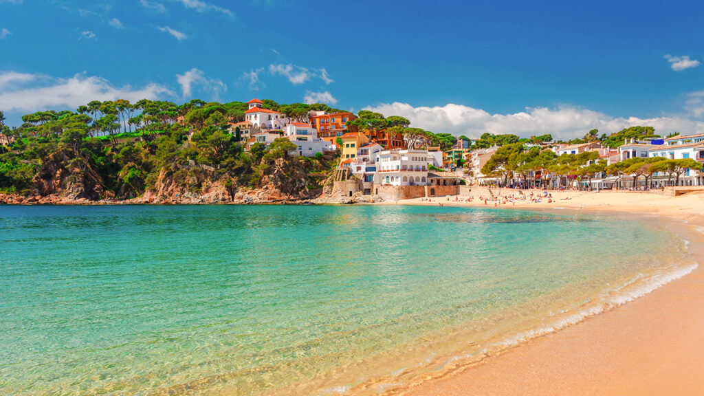 Sea landscape picture of Llafranc near Calella de Palafrugell, Catalonia, Barcelona