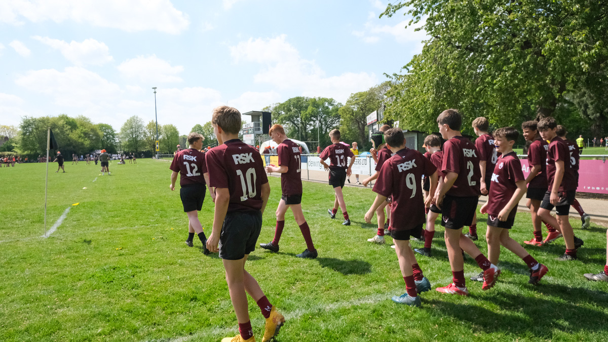 Rugby team walking out at Great Yarmouth May Day Festival 2026